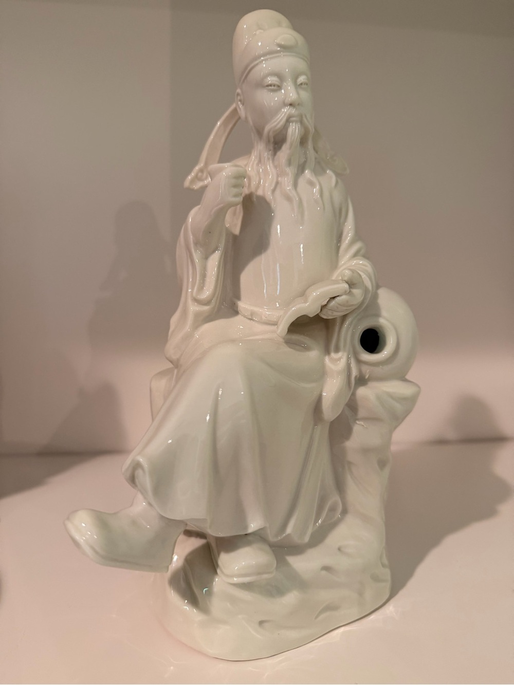 Vintage Poet Li Bai Blanc De Chine Figurine